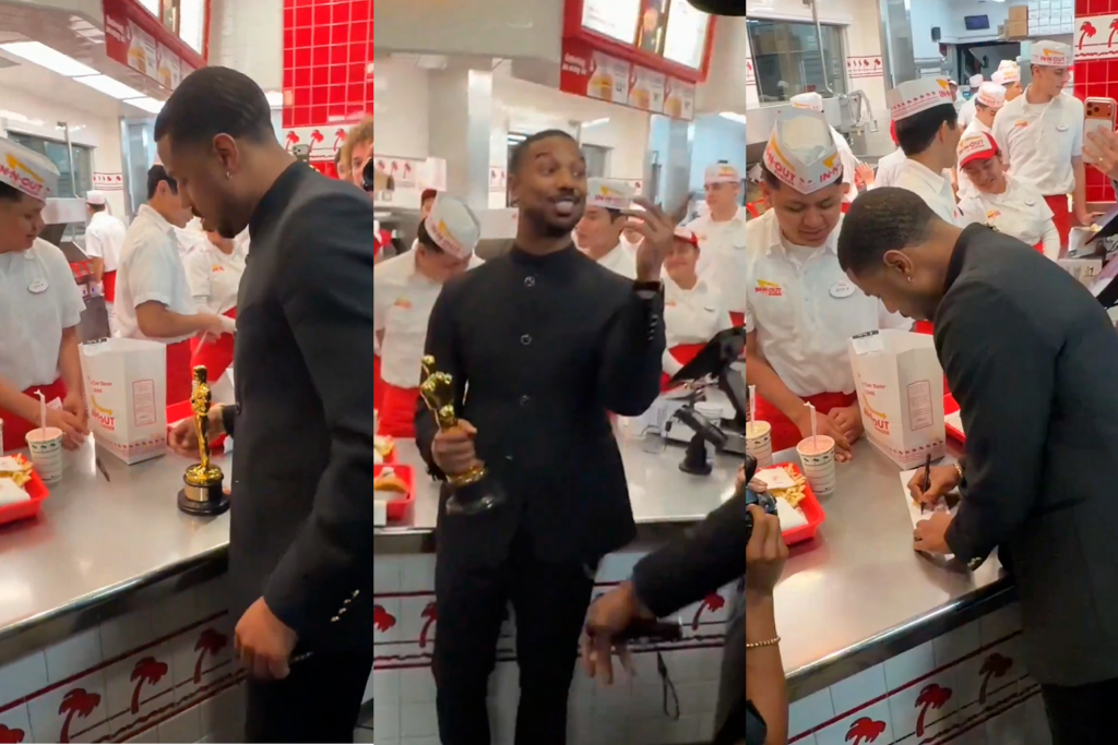 Oscar 2026: Michael B. Jordan comemora vitória em lanchonete
