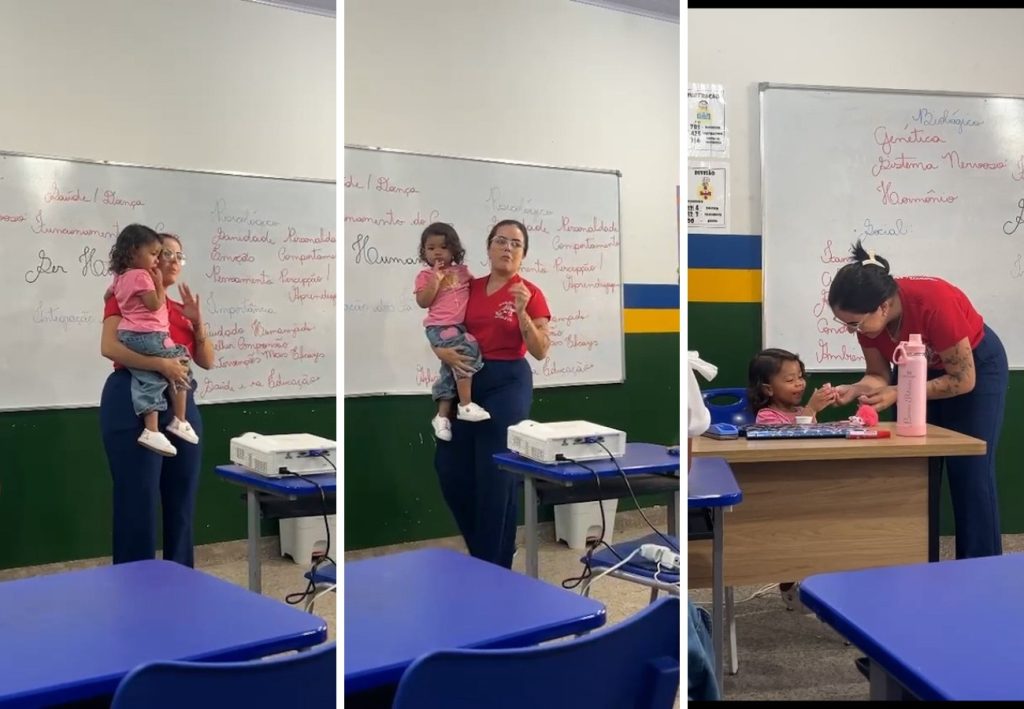 ‘É enxergar como ser humano’, diz professora que cuidou de filha de aluna durante curso